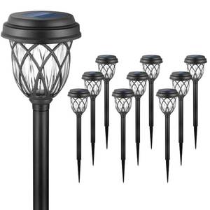 lot 15672 image: EXCMARK 10 Pack Solar Lights Outdoor Garden Pathway Solar Powered Yard Lights for Walkway Sidewalk Driveway.