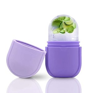lot 15693 image: Ice Roller for Face and Eye, Ice Face Roller,Facial Beauty Ice Roller Skin Care Tools, Ice Facial Cube, Gua Sha Face Massage, Silicone Ice Mold for Face Beauty (Purple)