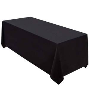 lot 15694 image: Surmente Tablecloth 90 x 132-Inch Rectangular Polyester Table Cloth for Weddings, Banquets, or Restaurants (Black) ���