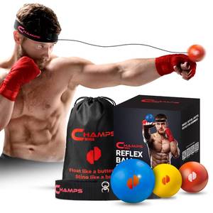 lot 15699 image: Boxing Reflex Balls Set of 3 � Boxing Ball with Varying Sizes, Adjustable Headband and 3 Spare Strings to Improve Speed and Hand-Eye Coordination for Men and Kids - Boxing Equipment