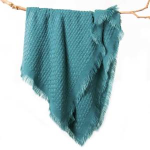 lot 15729 image: lifein Throw Blanket for Couch-Soft Boho Bed Throw Blanketss,Cozy Knitted Teal Waffle Throw,Knit Small Farmhouse Lightweight Blanket&Throws for Summer,Woman,Chair,Sofa,Home Decor(Teal Blue,50  60)