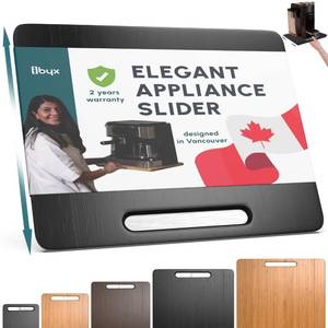 lot 15737 image: Ibyx Elegant Sliding Tray for Your Coffee Maker & Heavy Kitchen Appliances - Patent Pending - Sturdy, Slides Easily from Under The Cabinet - Rolling Appliance Tray for Countertop with Wheels 13�x10.5�