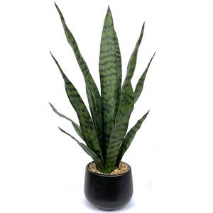 lot 15741 image: Bird Fiy Artificial Snake Plant 22.5 Faux Agave Fake Sansevieria Artificial Potted Plants for Indoor and Outdoor Home Office Dcor