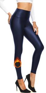 lot 15763 image: FULLSOFT Womens High Waisted Matte Faux Leather Leggings Full Length Yoga Pants(Navy Blue,X-Large)