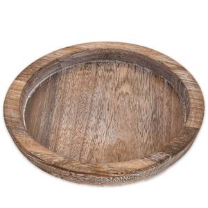 lot 15768 image: ICAROOM Rustic Wooden Serving Tray - Round Wood for Coffee Table, Candle Holder Home Decor, Small Tray, Decorative Trays Decor (8.07 in  20.5 cm)