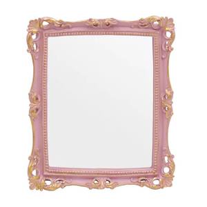 lot 15772 image: Funerom Vintage 11 x 9.5 inch Decorative Mirror, Wall Mounted & Tabletop Makeup Mirror Rectangle Mirror (Pink)