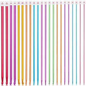 lot 15773 image: 20 Pcs Tunisian Crochet Hooks Set Long 10.6 Inch Aluminum Knitting Needles Colorful Afghan Crochet Needles for Crocheting Knitting and Crochet Supplies Tool Set for Beginner Knitter, 2 mm to 8 mm