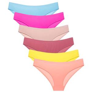 lot 15803 image: COSOMALL 6 Pack Womens Invisible Seamless Bikini Underwear Half Back Coverage Panties (US XL, 6 Colors)