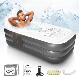 lot 15805 image: INFLATOAST Portable Bathtub,Inflatable Bathtub,Ice Bath Tub,Blow Up Tub,Portable Hot Tub With Air PumpBath Pillow,Bath Tub,Cold Plunge Tub For Soaking Tub,Home SPA,Ice Bath,63X35.4,Unsix(Burgundy)
