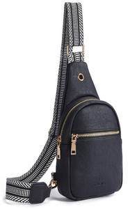 lot 15812 image: Telena Sling Bag for Women Vegan Leather Small Fanny Pack Crossbody Bags Chest Bag for Women Black