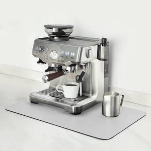 lot 15823 image: Mimore Coffee Mat - 12x19 Inch Light Grey Coffee Bar Mat for Countertop - Absorbent, Hides Stains, Rubber Backed - Coffee Bar Accessories Dish Drying Mat Fit Under Coffee Maker Espresso Machine