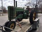 JOHN DEERE MODEL A TRACTOR WITH REAR REMOTE HYDRAULICS