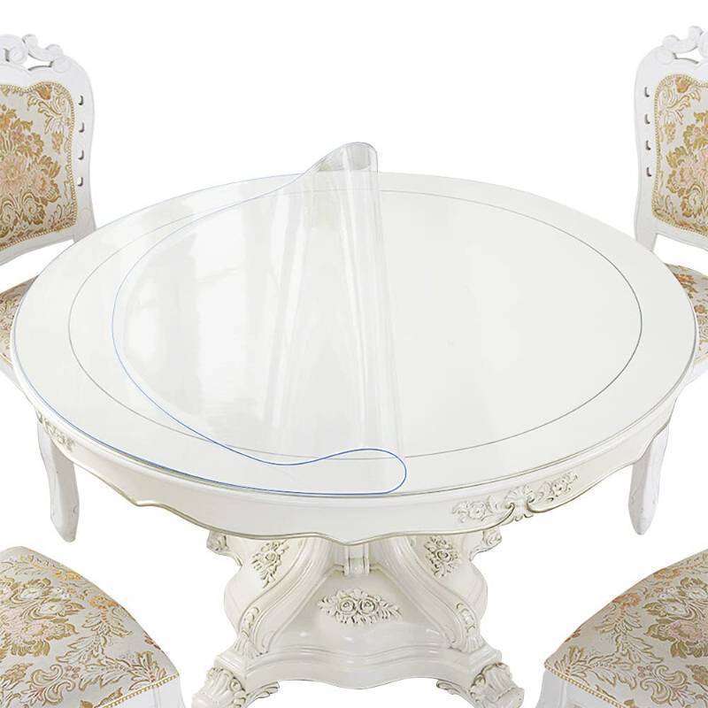lot 45128 image: RostiKong 24 Inch Round Coffee Table Protector Clear Plastic Tablecloth Cover Wipeable Transparent Protective Mat PVC Vinyl Desk Table Pad Protector for Dinner Kitchen Countertop Play Wine Side Table