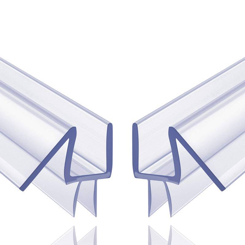 lot 45185 image: 2-Pack Butecare Frameless Shower Door Bottom Seal �� Stop Shower Leaks and Create a Water Barrier (12�� x 39��)