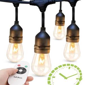 lot 42610 image: addlon 48 FT Outdoor String Lights Timer Control Commercial Grade Weatherproof 18 Edison Vintage Bulbs ETL Listed Heavy-Duty Decoration Christmas Lights for Patio Backyard Garden