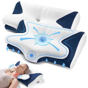 lot 42611 image: Memory Foam Pillows - Neck Support Pillow for Pain Relief, Ergonomic Cervical Pillow Cozy Sleeping for Neck and Shoulder Pain, Odorless Orthopedic Contour Bed Pillow for Side Back Stomach Sleepers