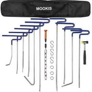lot 42633 image: Mookis Dent Rods Paintless Dent Repair Kit Professional Auto Body Dent Removal Kit for Hail Damage, Door Dings and Car Dents