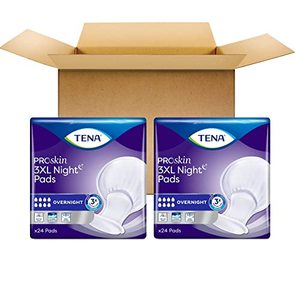 lot 42641 image: TENA Incontinence Pads, 3XL Plus Size, Overnight Absorbency, for Men & Women, ProSkin - 48 Count