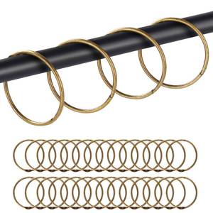lot 42643 image: 30Pcs Shower Curtain Hooks,Metal Round Shower Curtain Hooks Roman Rings Rustproof Decorative Shower Curtain Rings (Metal, Bronze)