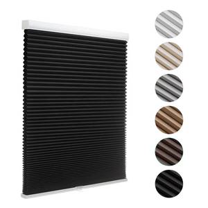 lot 42649 image: MYshade Blackout Cordless Cellular Shades Honeycomb Shades for Indoor Windows Room Darkening Blinds for Home Office Pull Down Window Shades Easy to Install 32 inch Wide, H72 Black Pleated Shades
