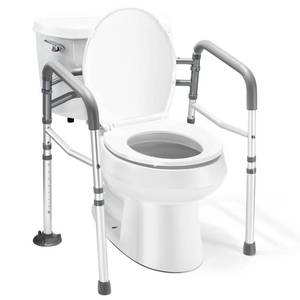 lot 42652 image: Medical king Toilet Safety Rail - Adjustable Detachable Toilet Safety Frame with Handles Heavy-Duty Toilet Safety Rails Stand Alone - Toilet Safety Rails for Elderly, Handicapped - Fits Most Toilets