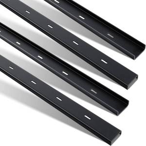 lot 42655 image: Blulu 2 Pcs C Channel Steel Support Metal Support Bracing Hidden C Bracket for Table Top Live Edge Slab Woodworking, Black Coat Finish (48 Inch)
