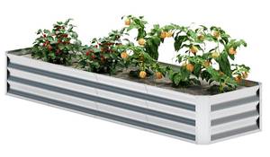 lot 42659 image: EKX 8x2x1FT Galvanized Raised Garden Bed Kit, Galvanized Planter Raised Garden Boxes Outdoor, Large Metal Raised Garden Beds for Vegetables.