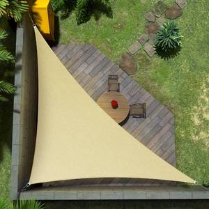 lot 42667 image: Amgo 24 x 24 x 33.9 Beige Right Triangle Sun Shade Sail Canopy Awning Fabric Cloth - UV Blockage, Water & Air Permeable, Heavy Duty Commercial Grade, Outdoor Patio Garden (We Make Custom Size)