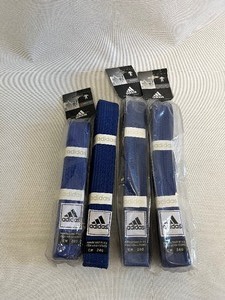 lot 138 image: LOT of 4 BLUE ADIDAS KARATE & MARTIAL ARTS COMBAT LVL BELT ALL NEW