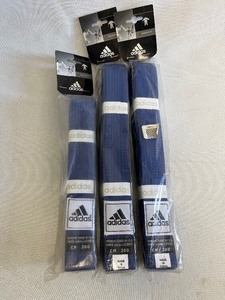 lot 139 image: LOT of 4 BLUE ADIDAS KARATE & MARTIAL ARTS COMBAT LVL BELT ALL NEW