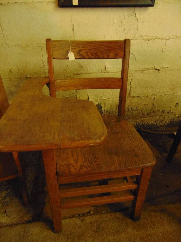 lot 8011 image: Wooden School Desk 16 seat height