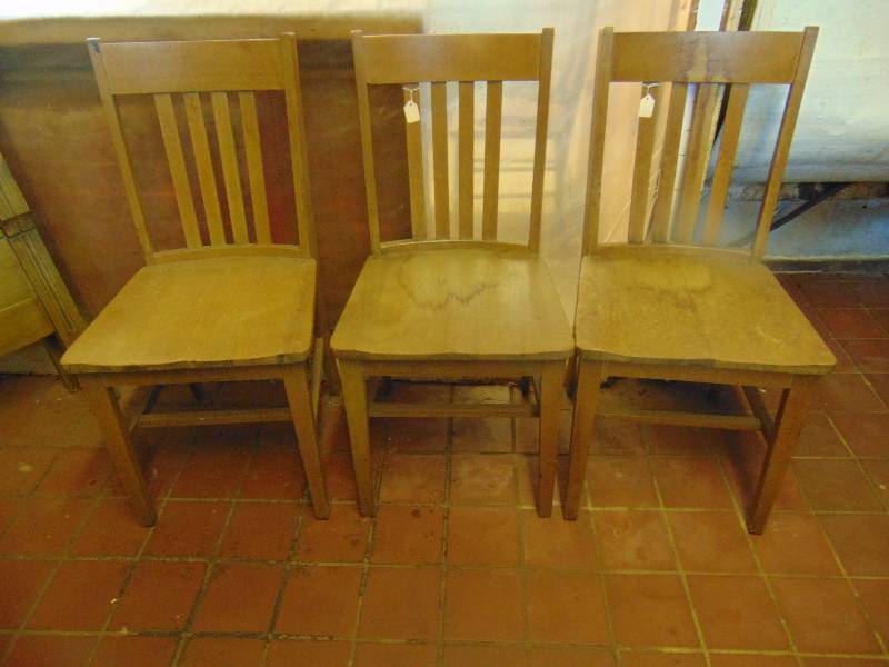 lot 8020 image: (3) ct. lot wooden chairs, 18 seat height (35-12 overall height)