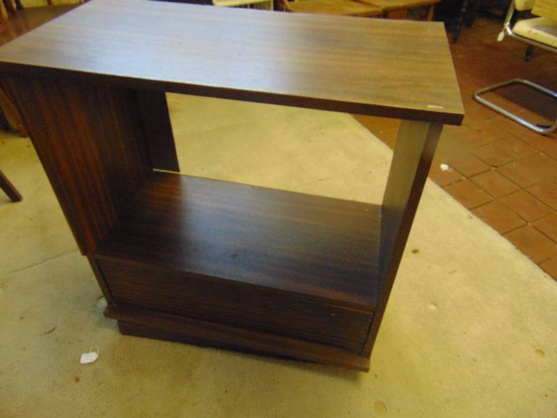 lot 8025 image: Gustdore Electronic Furniture rotatable cabinet with stationary base 30 x 15 x 31-12