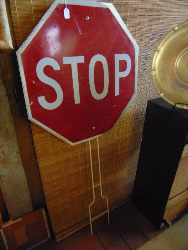 lot 8036 image: Large Stop Sign with Metal Stake base