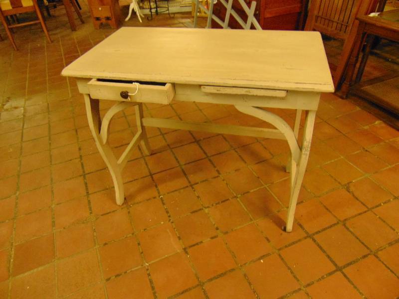 lot 8053 image: Painted wooden telephone Table desk, 32 x 18 x 26