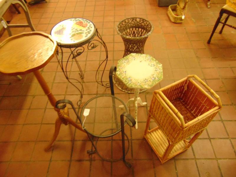 lot 8055 image: (6) ct lot plant stands, assorted sizes and styles