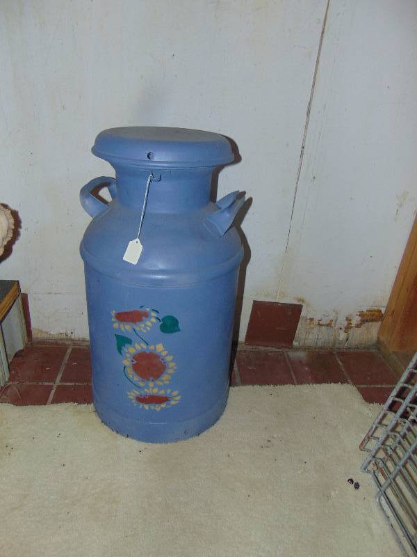 lot 8064 image: Painted milk can 24 tall