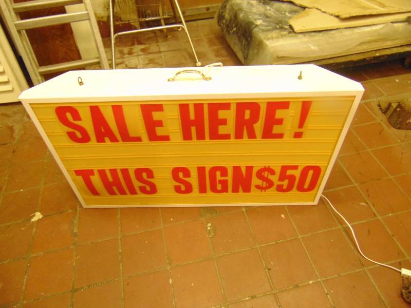 lot 8106 image: Light- up sign, 36 x 21-- extra number letters not included