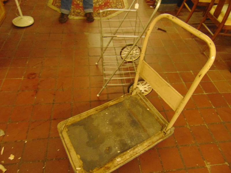 lot 8120 image: Fold-able shopping cart and small cargo cart w handle