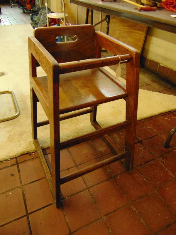 lot 8166 image: Wooden Restaurant Style High Chair