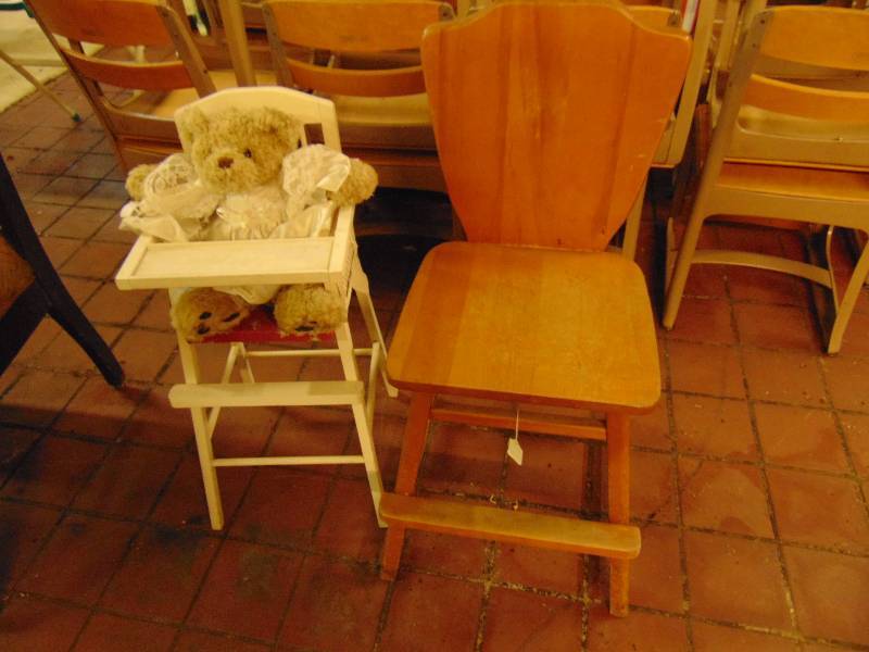 lot 8176 image: (2) wooden doll high chairs