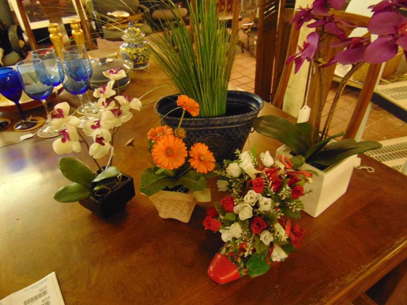 lot 8203 image: (5) ct. lot artificial plants and arrangements