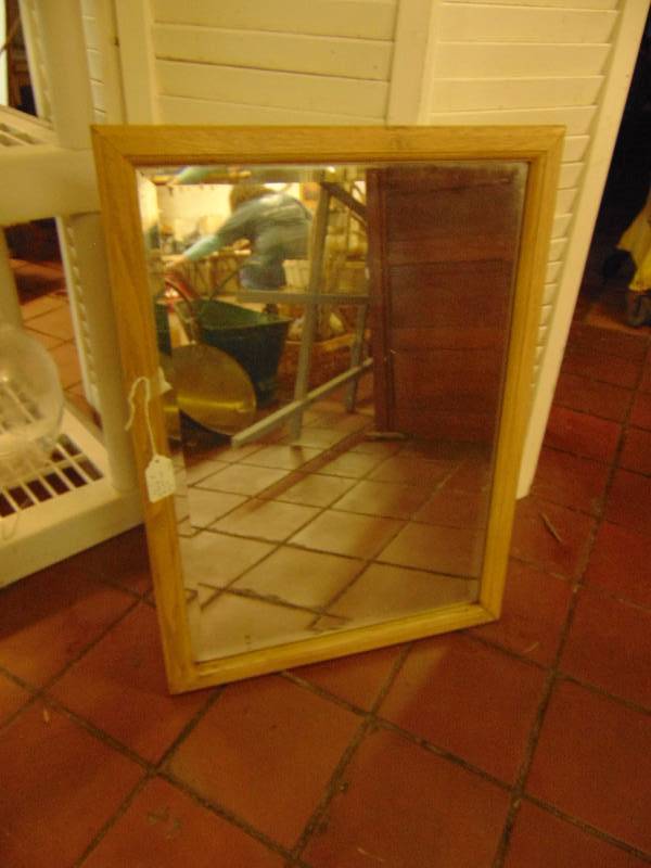 lot 8211 image: Wooden Frame Mirror, 22 x 16