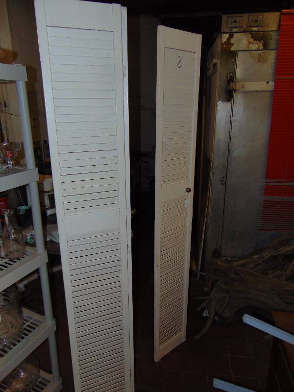 lot 8213 image: (2) pair wooden shutter doors painted white