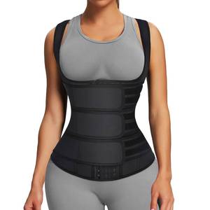 lot 14568 image: FeelinGirl Waist Trainer for Women Tummy Control with Triple Belts Latex Waist Cincher Corset Sport Compression Vest M