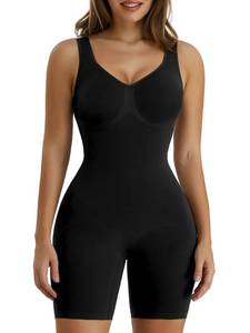 lot 14574 image: SHAPERX Womens Shaping Mid-Thigh Bodysuit Tummy Control Shapewear Seamless Sculpting Body Shaper,SZ5310-Black-2XL3XL