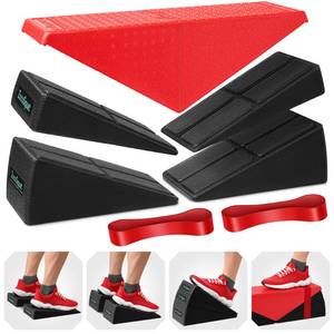 lot 14594 image: ZocoSquat Squat Wedge Set of 5-2x 8.5°  2x 17° Exercise Wedges for Squats - Squat Wedge Block, Turns into Aerobic Step platform - Configurable, Light EPP Slant Board for Calf stretcher - Home Gym
