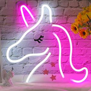 lot 14595 image: XIYUNTE Unicorn Neon Sign, USB Powered Unicorn Neon Lights for Girls Room Decor, Pink Unicorn Led Signs for Bedroom, Wall, Party, Kids Room Decoration, Christmas Birthday Unicorn Gifts for Kids