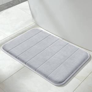 lot 14598 image: Yimobra Memory Foam Bath Mat Rug, 24 x 17 Inches, Comfortable, Soft, Super Water Absorption, Machine Wash, Non-Slip, Thick, Easier to Dry for Bathroom Floor Rugs, Silver
