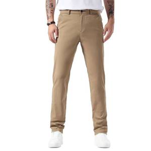 lot 14606 image: Plaid&Plain Mens Slim Fit Khaki Pants Mens Tapered Chino Pants 8801 D-P-Khaki 33X32